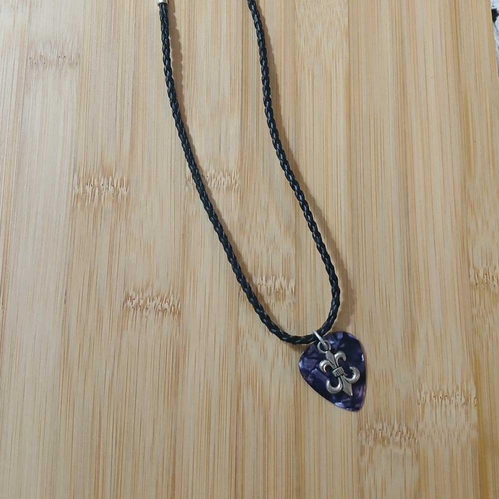 Purple and Black Delicate Necklace with Pendant